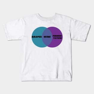 Wine: Grapes & Fermentation Venn Diagram Kids T-Shirt